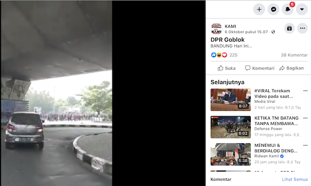 [Cek Fakta] Video Demo Masyarakat Bandung Tolak UU Ciptaker Berteriak 