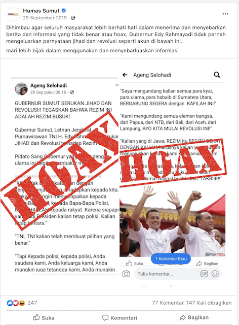 [Cek Fakta] Gubernur Edy Serukan Jihad dan Revolusi terhadap Rezim Busuk? Ini Faktanya