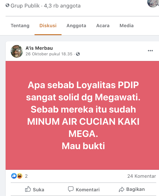 [Cek Fakta] Kader PDIP Solid karena Minum Air Cucian Kaki Megawati? Ini Faktanya