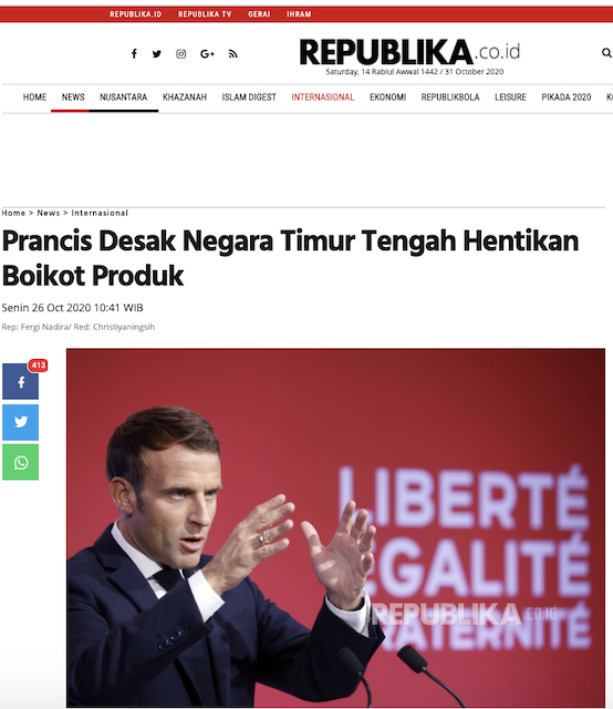 [Cek Fakta] Macron Memohon Hentikan Boikot Produk-Produk Prancis? Cek Faktanya