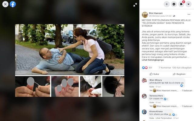 [Cek Fakta] Benarkah Menusuk Ujung Jari dengan Jarum Panas sebagai Cara Pertolongan Pertama Penderita Stroke? Begini Faktanya