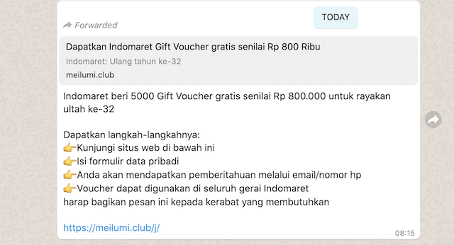[Cek Fakta] Rayakan Ultah ke-32, Indomaret Bagikan Voucher Gratis Senilai Rp800 Ribu? Ini Faktanya