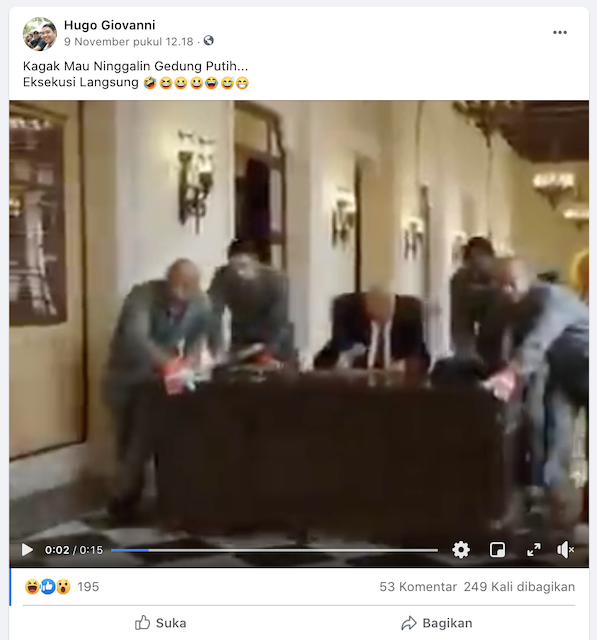 [Cek Fakta] Video Presiden Trump Diseret dan Diusir dari Gedung Putih? Ini Faktanya