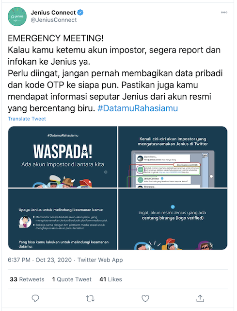 [Cek Fakta] Beredar Akun Twitter Atas Nama Jenius? Ini Faktanya
