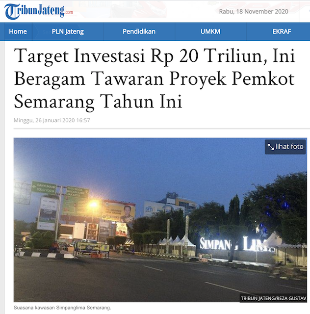 [Cek Fakta] Cawalkot Semarang Hendi Sebut Investasi Masuk Semarang Pada  2019 Senilai Rp37 T, Dulu Kurang Rp1 T? Ini Faktanya