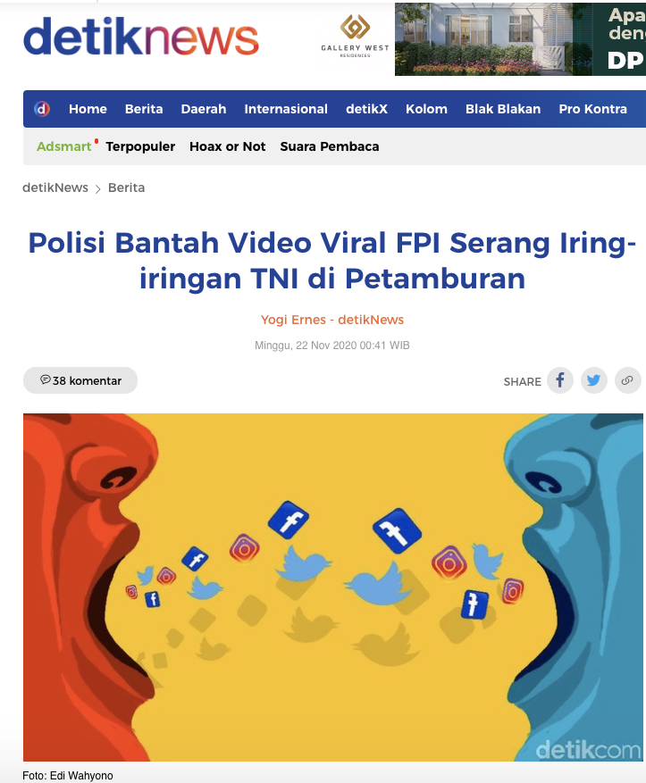 [Cek Fakta] Beredar Video Kerusuhan di Petamburan? Cek Faktanya