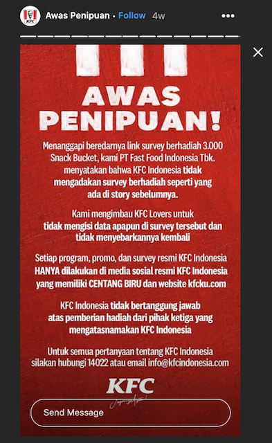 [Cek Fakta] Ulang Tahun, KFC Bagikan 3 Ribu Bucket Gratis