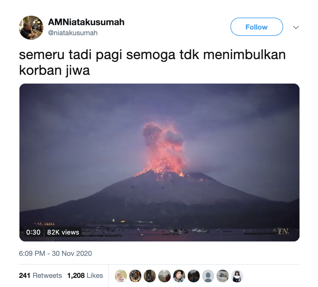 [Cek Fakta] Beredar Video Gunung Semeru Meletus? Ini Faktanya