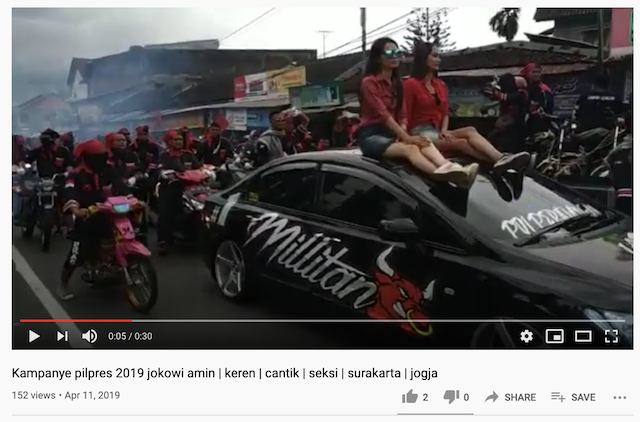 [Cek Fakta] Video 2 Wanita di Atas Sedan Ini Konvoi Kemenangan Gibran? Cek Faktanya