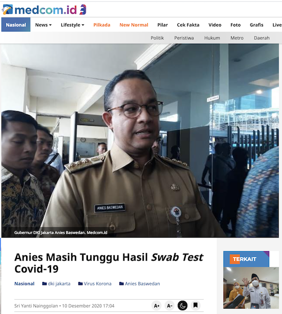 [Cek Fakta] Positif Covid-19, Anies Baswedan Berobat di Korea Utara? Ini Faktanya
