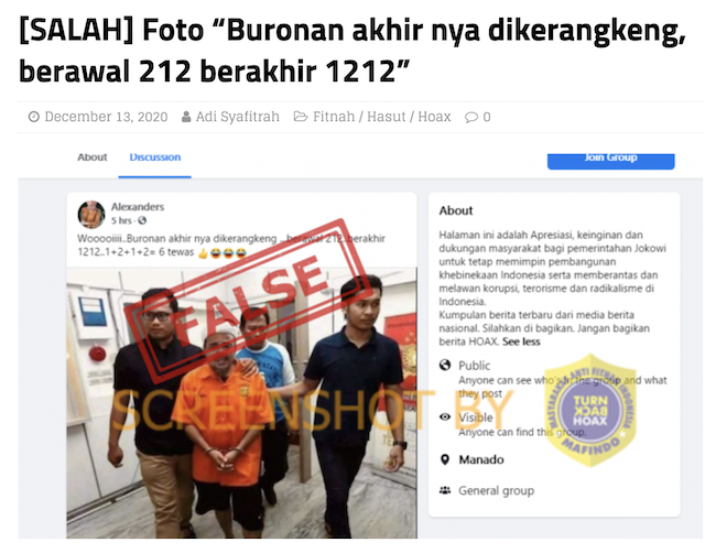 [Cek Fakta] Foto Penampakan Rizieq Gunakan Celana Pendek saat Digelandang Polisi? Cek Faktanya