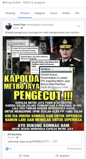 [Cek Fakta] Benarkah Kapolda Metro Jaya Pengecut Tolak Diperiksa Komnas HAM? Ini Faktanya