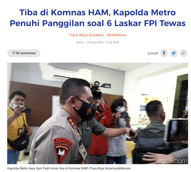 [Cek Fakta] Benarkah Kapolda Metro Jaya Pengecut Tolak Diperiksa Komnas HAM? Ini Faktanya