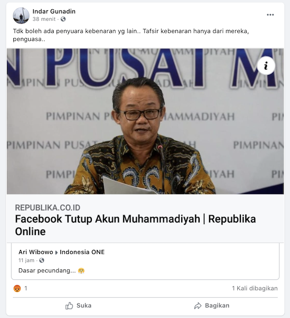 [Cek Fakta] Benarkah Facebook Tutup Akun Muhammadiyah? Ini Faktanya