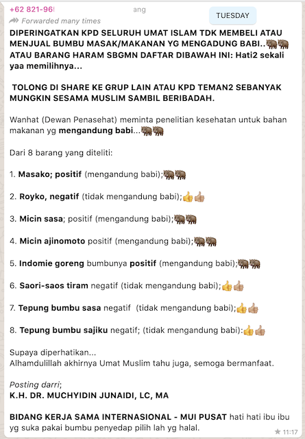 [Cek Fakta] MUI Sebut Indomie Goreng dan Bumbu Masakan Lainnya Mengandung Babi, Hoaks