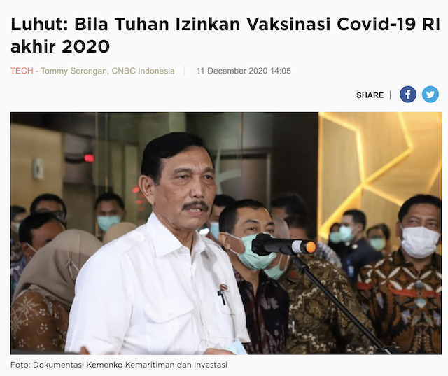 [Cek Fakta] Tiongkok dan Luhut Rencanakan Pembunuhan Massal Pribumi dengan Tes Covid-19? Ini Faktanya