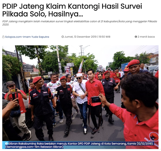 [Cek Fakta] Video Kerumunan Gibran yang Bebas Hukuman? Ini Faktanya