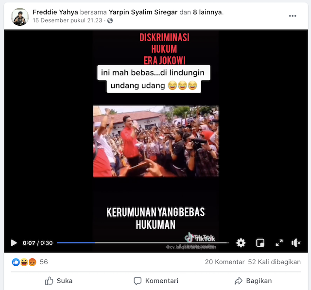 [Cek Fakta] Video Kerumunan Gibran yang Bebas Hukuman? Ini Faktanya