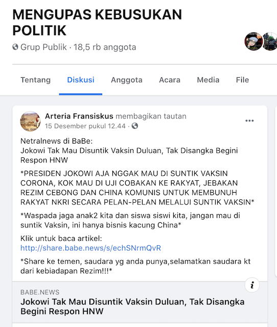 [Cek Fakta] Benarkah Jokowi Tak Mau Divaksin Duluan? Ini Faktanya