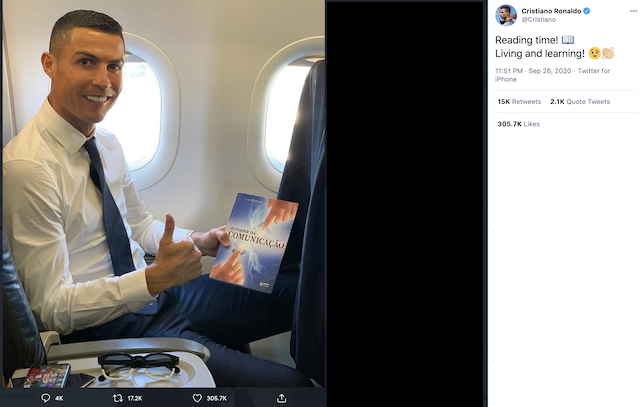 [Cek Fakta] Foto Cristiano Ronaldo Pamer Buku Iqro? Ini Faktanya