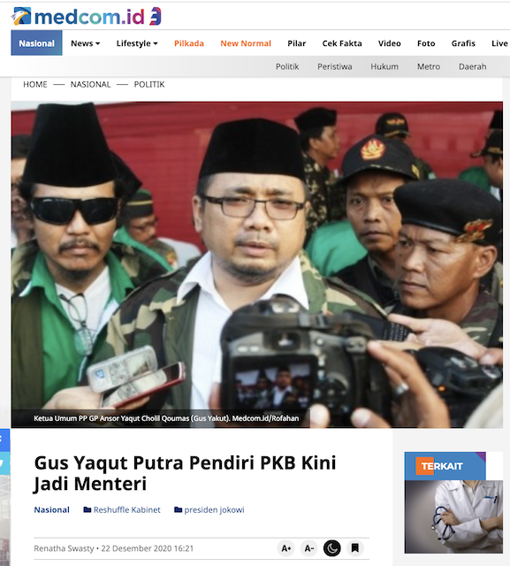 [Cek Fakta] Yahya Staquf Ngamuk di Depan Menteri Agama Pilihan Jokowi Yaqut Cholil? Ini Faktanya
