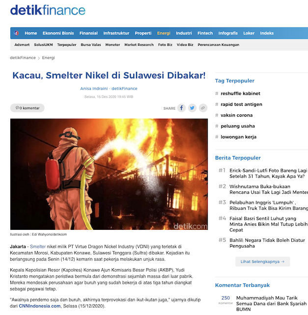 [Cek Fakta] Terjadi Perang antara Tenaga Kerja Lokal dan TKA Tiongkok di Morosi? Ini Cek Faktanya