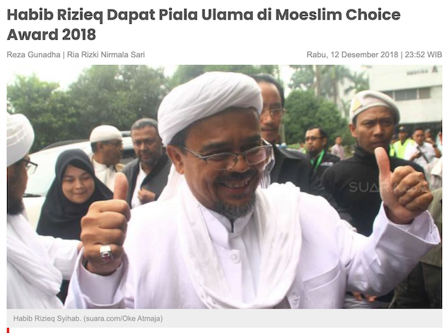 Di Malaysia, Rizieq Shihab Dapat Penghargaan sebagai Ulama yang Gigih dan Simbol Menentang Kesewenang-Wenangan? Ini Faktanya
