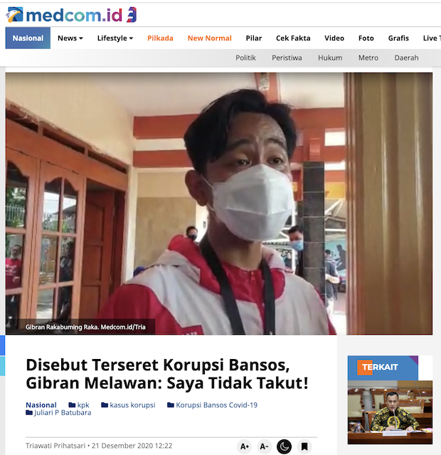 [Cek Fakta] Gibran tak Berkutik Dipanggil KPK? Ini Faktanya