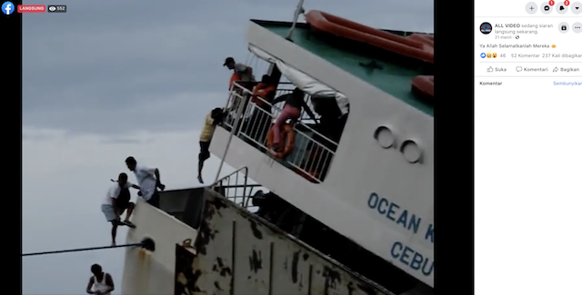 [Cek Fakta] Hoaks Pertama 2021, Video Siaran Langsung Kapal Tenggelam