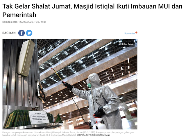 [Cek Fakta] Dikuasai PKI, Masjid Istiqlal Tiadakan Salat Jumat? Ini Faktanya