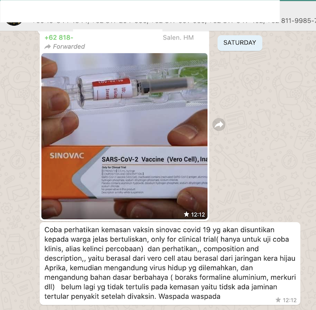 [Cek Fakta] Vaksin Sinovac Mengandung Jaringan Kera Hijau Afrika? Ini Faktanya