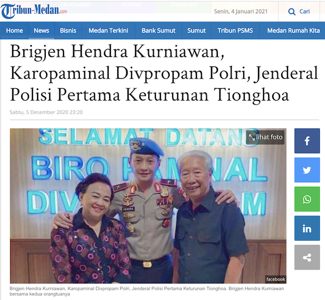 [Cek Fakta] Anak Presiden Tiongkok jadi Polisi Indonesia Berpangkat Brigadir Jenderal? Ini Faktanya