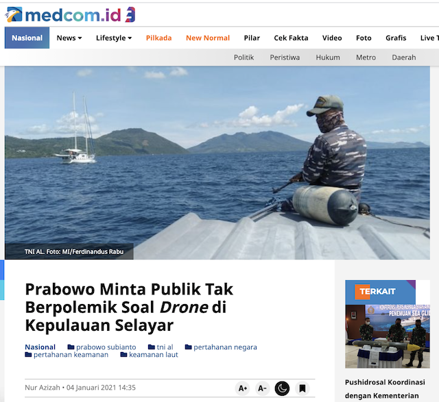 [Cek Fakta] Prabowo Sebut Tiongkok Negara Sahabat terkait 'Drone' yang Ditemukan di Perairan Indonesia? Ini Faktanya