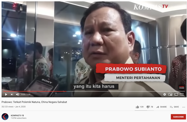 [Cek Fakta] Prabowo Sebut Tiongkok Negara Sahabat terkait 'Drone' yang Ditemukan di Perairan Indonesia? Ini Faktanya