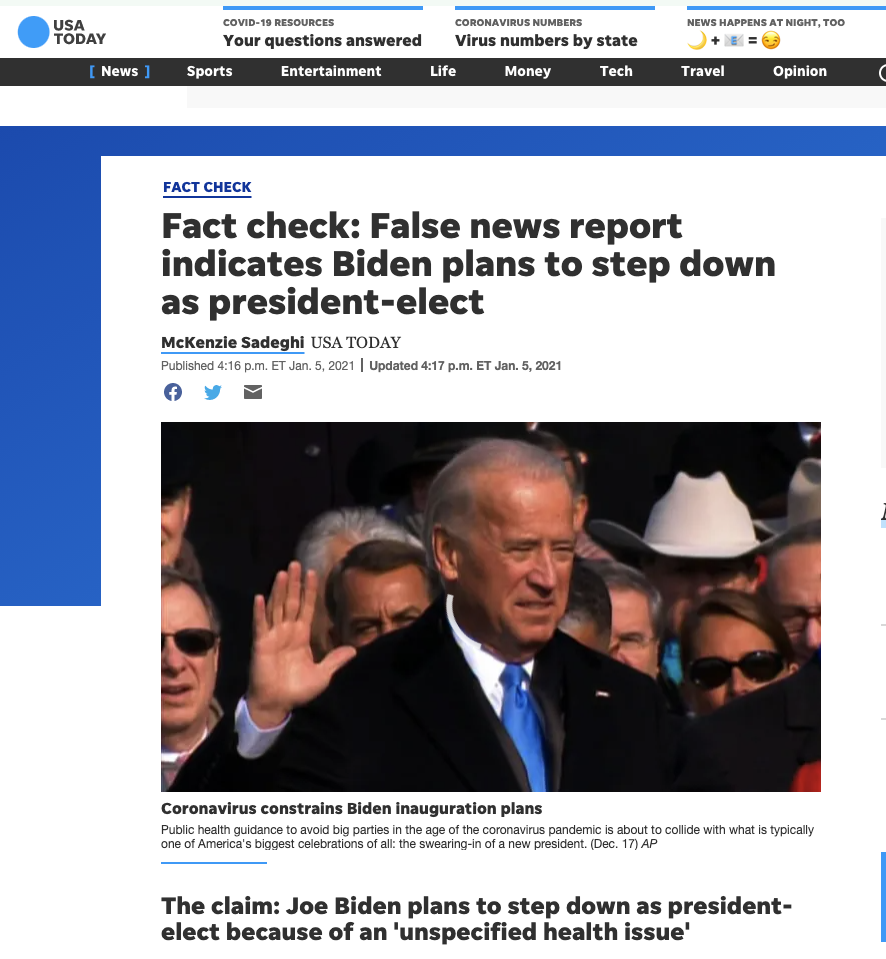 [Cek Fakta] Joe Biden Mundur sebagai Presiden AS Terpilih? Ini Faktanya