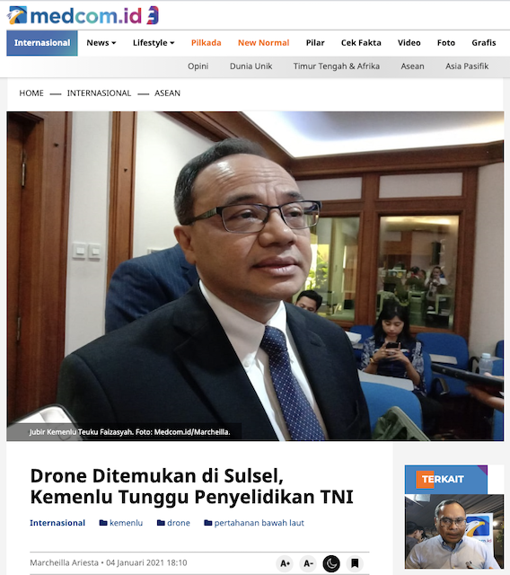 [Cek Fakta] Drone Tiongkok Masuk Perairan NKRI, Prabowo Sebut Tiongkok Negara Sahabat? Ini Faktanya