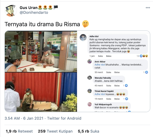 [Cek Fakta] Benarkah Blusukan Risma Temui Dua Gelandangan Adalah <i>Settingan</i>? Ini Faktanya
