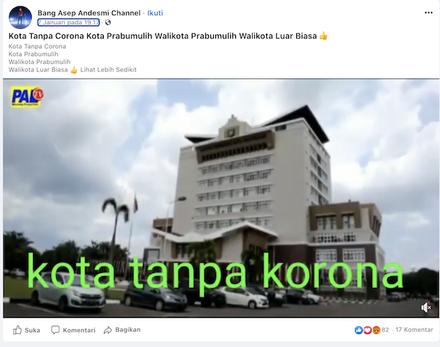 [Cek Fakta] Benarkah Prabumulih Kota Tanpa Covid-19? Ini Faktanya
