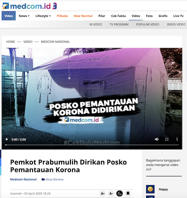 [Cek Fakta] Benarkah Prabumulih Kota Tanpa Covid-19? Ini Faktanya