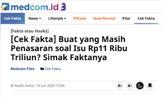 [Cek Fakta] 2021, Masih Gagal Paham Konteks Rp11 Ribu Triliun yang Dimaksud Jokowi? Simak Faktanya