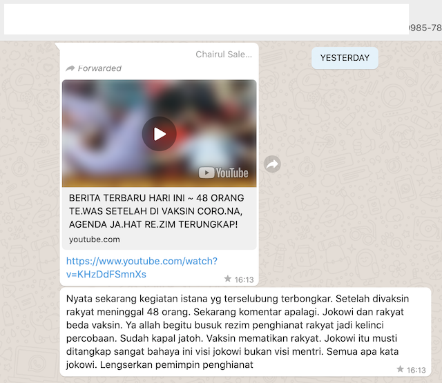 [Cek Fakta] 48 Orang Tewas setelah Divaksin Covid-19, Hoaks