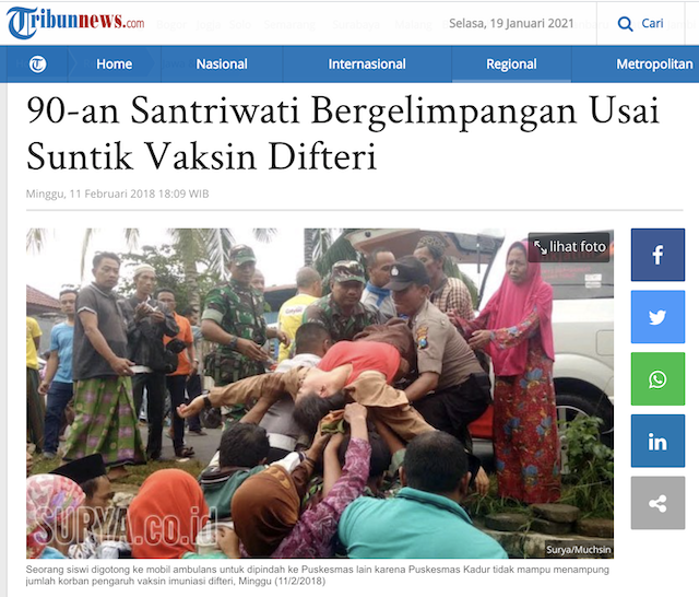[Cek Fakta] Video Ratusan Warga Bergelimpangan Usai Disuntik Vaksin Sinovac? Ini Faktanya