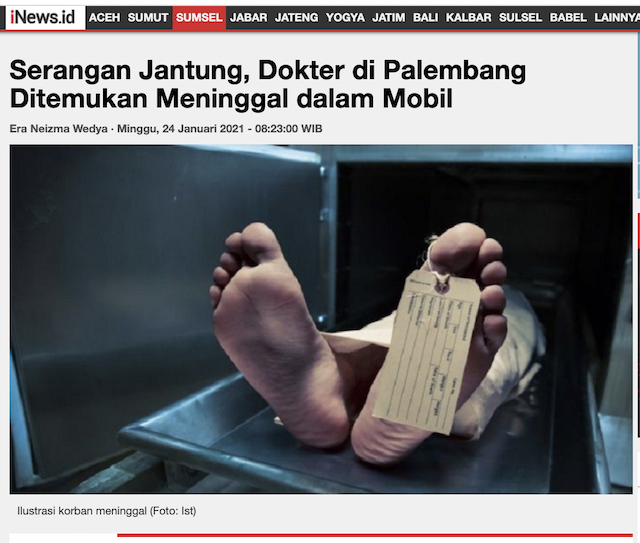[Cek Fakta] Seorang Dokter Ditemukan Wafat di Mobil dan Sebelumnya sempat Divaksin? Ini Faktanya