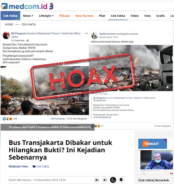 [Cek Fakta] Video Jokowi-Ahok Sukses Hilangkan Barang Bukti Korupsi di Kasus Bus Transjakarta? Ini Faktanya