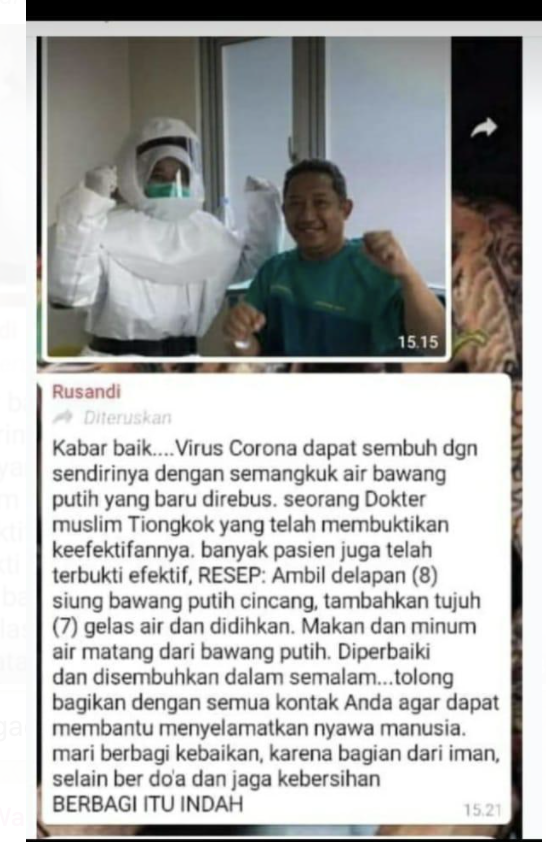 [Cek Fakta] Minum Air Rebusan Bawang Putih Sembuhkan Covid-19? Ini Faktanya