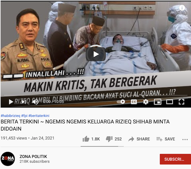 Beredar Foto Kondisi Rizieq Shihab yang Dikabarkan Semakin Kritis? Ini Faktanya