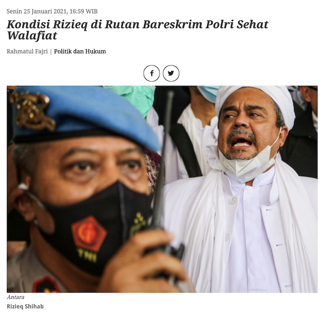 Beredar Foto Kondisi Rizieq Shihab yang Dikabarkan Semakin Kritis? Ini Faktanya