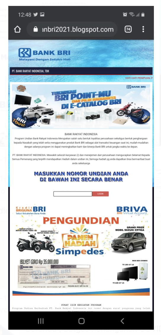 Undian BRI Simpedes Berhadiah Bilyet Giro Senilai Rp35 Juta? Ini Faktanya