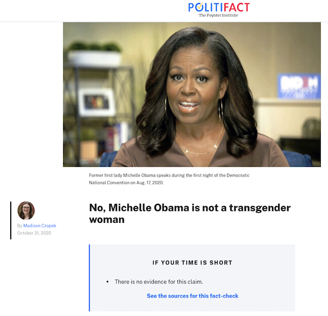 [Cek Fakta] Michelle Obama Dikabarkan Seorang Transgender? Ini Cek Faktanya