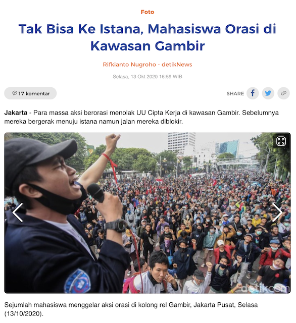 [Cek Fakta] Foto Mahasiswa Ini Orasi Cari Abu Janda? Simak Faktanya